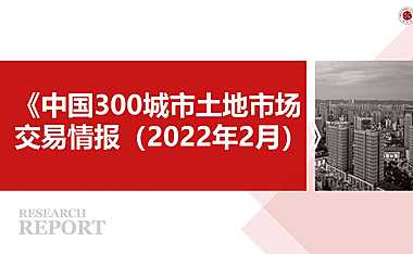 《中国300城市土地市场交易情报（2022年2月）》【pdf】