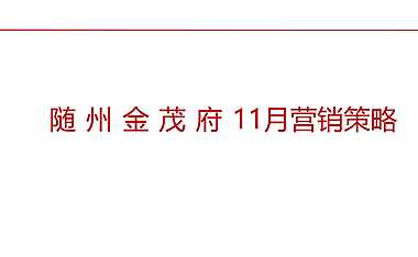 2021金茂府11月营销策略方案【pdf】