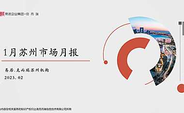 克而瑞2023年01月苏州房地产市场研究月报【pdf】