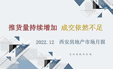 克而瑞2022年12月西安房地产市场月报【pdf】