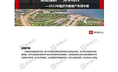 2022年临沂市房地产市场年报—世联【pdf】