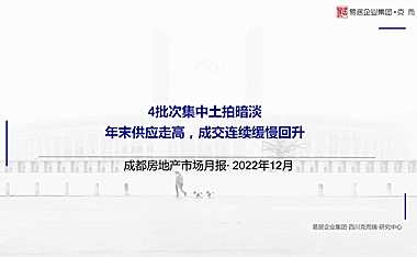 克而瑞2022年12月成都房地产市场月报【pdf】