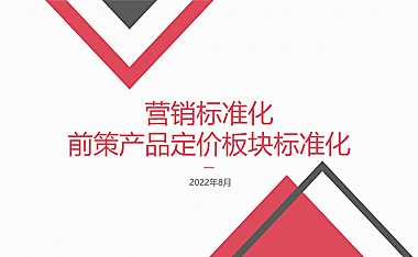 房地产项目前策产品定价板块标准化【pdf】