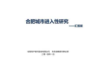 合肥证大集团城市进入性研究【pdf】