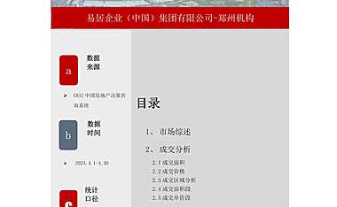 克而瑞郑州2023年4月二手房市场月报【pdf】
