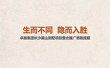 卓越麓山别墅项目整合推广思路案【pdf】