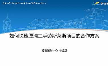 碧桂园 如何快速厘清二手豪宅项目的合作方案【pdf】