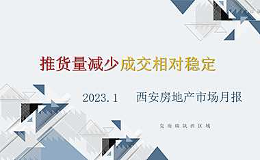 克而瑞2023年01月西安房地产市场研究月报【pdf】