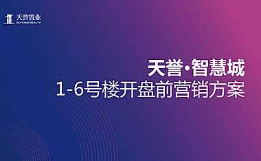 天誉·智慧城1-6号楼开盘前营销方案（最终）