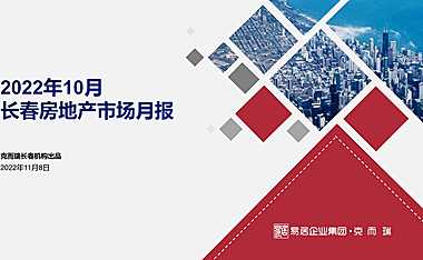 克而瑞2022年10月长春房地产市场月报【pdf】