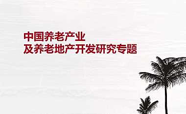 中国养老产业及养老地产开发专题研究报告【pdf】