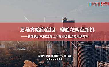 武汉房地产2022年上半年市场总结及市场预判【pdf】