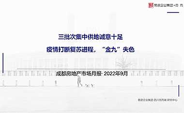 克而瑞2022年09月成都房地产市场月报【pdf】