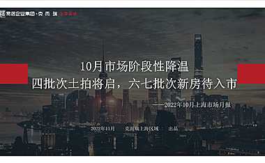 克而瑞2022年10月上海房地产市场月报【pdf】