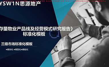 存量物业产品线及经营模式专项研究报告标准化模板（66P）【pdf】