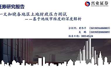 一文知晓各地区土地财政压力测试【pdf】
